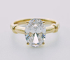 925 Sterling Silver 5 Carat Oval Solitaire Diamond Engagement Rings