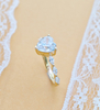 925 Sterling Silver 4 Carat Heart Shaped Accents Diamond Engagement Ring