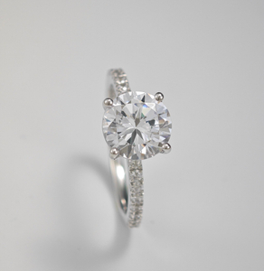 925 Sterling Silver Anniversary gifts for Her 2 Carat Engagement Ring