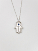 Wholesale 925 Sterling Silver Sapphire & Diamond Accent Evil Eye Necklace