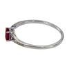 925 Sterling Silver Oval Created Ruby Ring Wedding Ring for Women 
