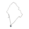 Sterling Silver Simulated Sapphire Necklace Teardrop Pendant Necklace
