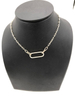 Custom Wholesale 925 Sterling Silver Open Long Oval Shape Charm Necklace Paperclip Necklace 