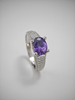 925 Sterling Silver February Birthstone Amethyst CZ Engagement Ring