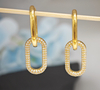 925 Sterling Silver Link Chain Earrings Gold Plated Drop Earrings for Women