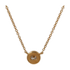 Diamond Solitaire Pendant Necklace Gold Bezel Minimalist Necklace for Women