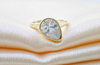 925 Sterling Silver 5 Carat Pear Cut Bezel Setting Engagement Ring