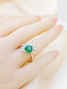  925 Sterling Silver 5 Carat Created Emerald Heart Shape Engagement Ring
