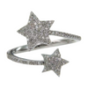 Wholesale Luxury Diamond Double Star Wrap Ring Adjustable Gold Ring