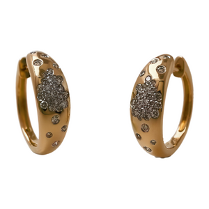 Fine Jewelry Luxury Dainty Gold Diamond Hoop Earrings Matera Huggie Earrings