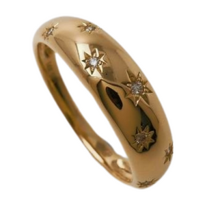 Gypsy Ring Sterling Silver 18K Yellow Gold Plated Ring