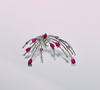 925 Sterling Silver Luxury Sumilate Ruby Cocktail earrings