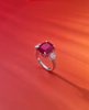 925 Sterling Silver 7.0 CTW Radiant Ruby And Princess Engagement Rings