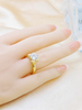925 Sterling Silver 4 Claws Diamond Engagement Anniversary Rings