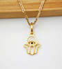 925 Sterling Silver Simulated Blue Sapphire with Diamonds Hamsa Hand Pendant