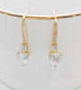 925 Sterling Silver 5 Carat Heart Cut Cubic Zirconia Hoop Earrings