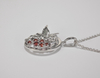 925 Sterling Silver Red Garnet Loyalty Jewelry Guardian Angle Necklace 