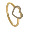 Trendy Luxury Valentine Forever Love Open Heart Ring Dainty Gold Diamond Ring