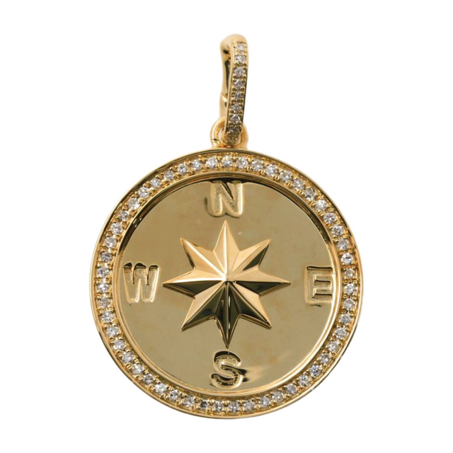 925 sterling silver North Star Pendant Necklace 18K Gold Plated Compass Pendant