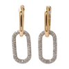 925 Sterling Silver Link Chain Earrings Gold Plated Drop Earrings for Women