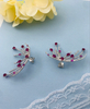 925 Sterling Silver Luxury Sumilate Ruby Cocktail earrings