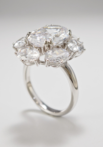 925 Sterling Silver Luxury Jewelry Oval Brilliant Cut Engagement Ring