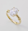 925 Sterling Silver 5 Carat Oval Solitaire Diamond Engagement Rings