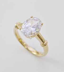 925 Sterling Silver 5 Carat Oval Solitaire Diamond Engagement Rings