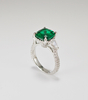 925 Sterling Silver Custom Jewelry Radiant Cut Simulated Emerald Rings