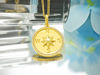 925 Sterling Silver Gold Plated North Star Charm Compass Pendant