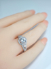 925 Sterling Silver 1.5 Carat Engagement Ring Round Diamond Halo Engagement Ring