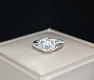 925 Sterling Silver Love Knot Diamond 1 carat engagement Rings