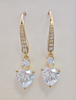 925 Sterling Silver 5 Carat Heart Cut Cubic Zirconia Hoop Earrings