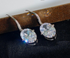 925 Sterling Silver 10 Carat Huggie Hoops Oval Drop Earrings