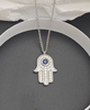 Wholesale 925 Sterling Silver Sapphire & Diamond Accent Evil Eye Necklace