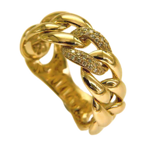 Gold Diamond Cuban Ring Iced Out Cuban Link Wedding Band