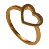 Trendy Luxury Valentine Forever Love Open Heart Ring Dainty Gold Diamond Ring