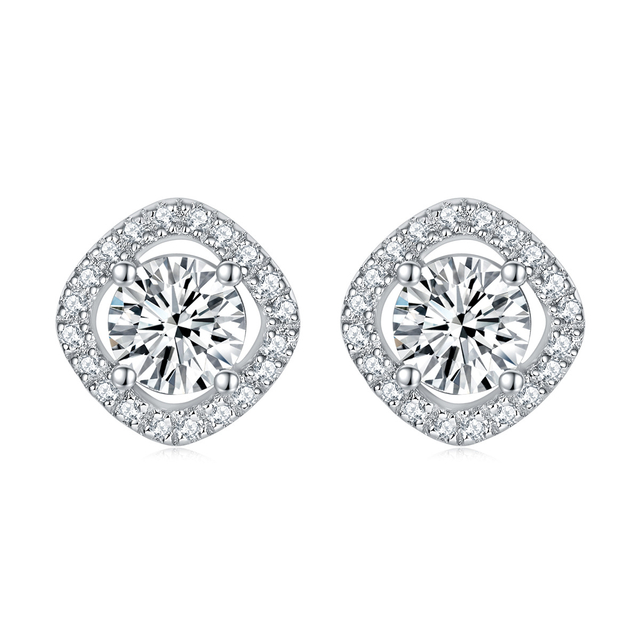 High End 925 Sterling Silver Earring Cubic Zirconia Fashion Stud Earring