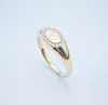 14K Yellow Gold Custom Jewelry Initial Personalized Oval Gold Signet Ring