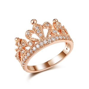 925 Sterling Silver Luxurious Embodying Loyalty and Ambition Statement Crown Ring
