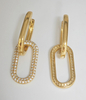 925 Sterling Silver Link Chain Earrings Gold Plated Drop Earrings for Women