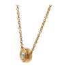 Diamond Solitaire Pendant Necklace Gold Bezel Minimalist Necklace for Women