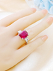925 Sterling Silver 7.0 CTW Radiant Ruby And Princess Engagement Rings