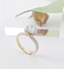  925 Sterling Silver Round Cut Floral Halo Diamond Rngagement Ring