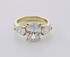 925 Sterling Silver Oval Cut Diamond and Side Pear Bridal Promise Rings