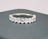 925 Sterling Silver Anniversary Weding Bands Oval Diamond Engagement Ring