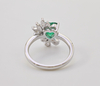  925 Sterling Silver 5 Carat Created Emerald Heart Shape Engagement Ring