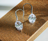 925 Sterling Silver 10 Carat Huggie Hoops Oval Drop Earrings