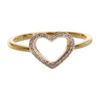 Trendy Luxury Valentine Forever Love Open Heart Ring Dainty Gold Diamond Ring