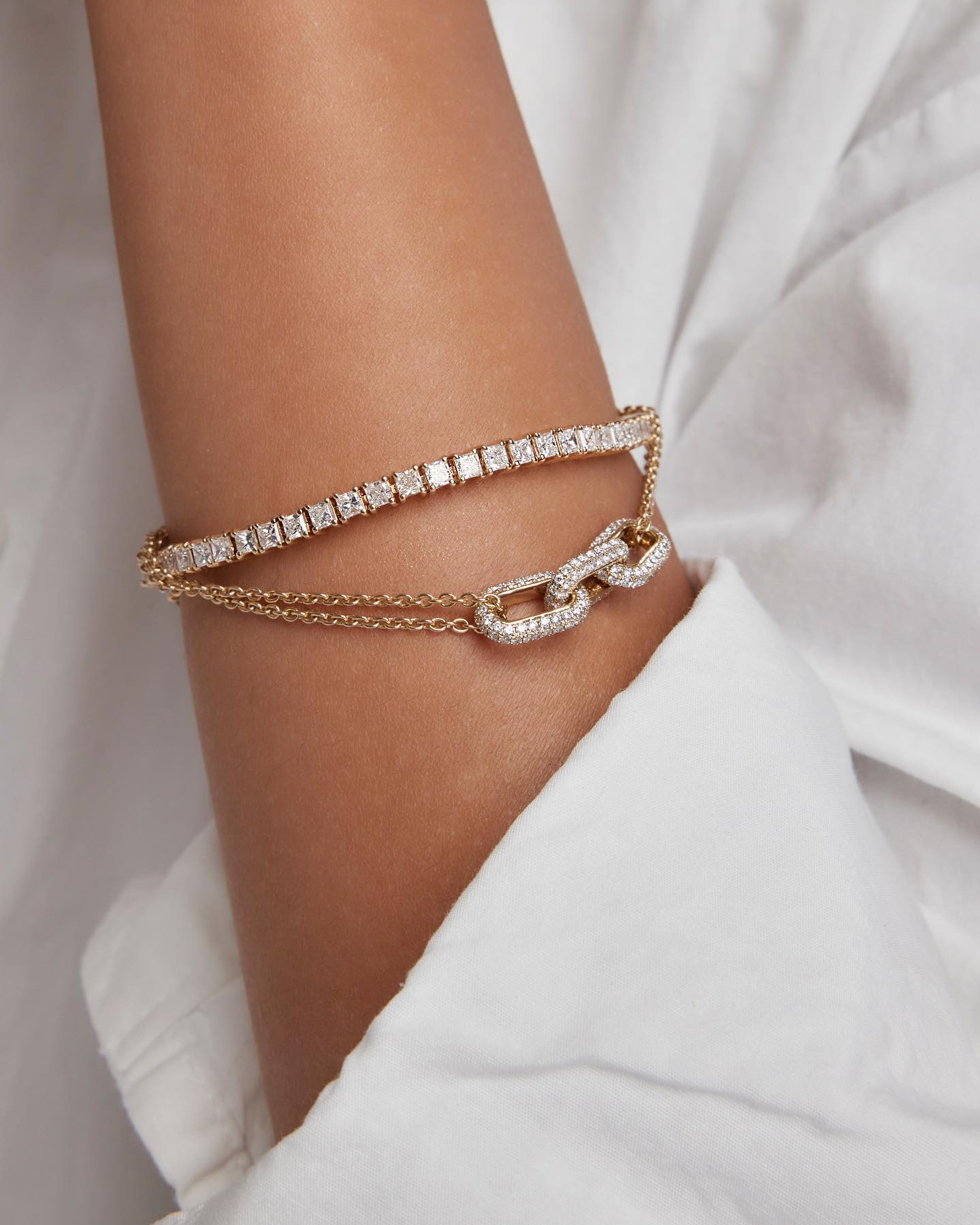 925 Sterling Silver Double Leopard Head Bracelet